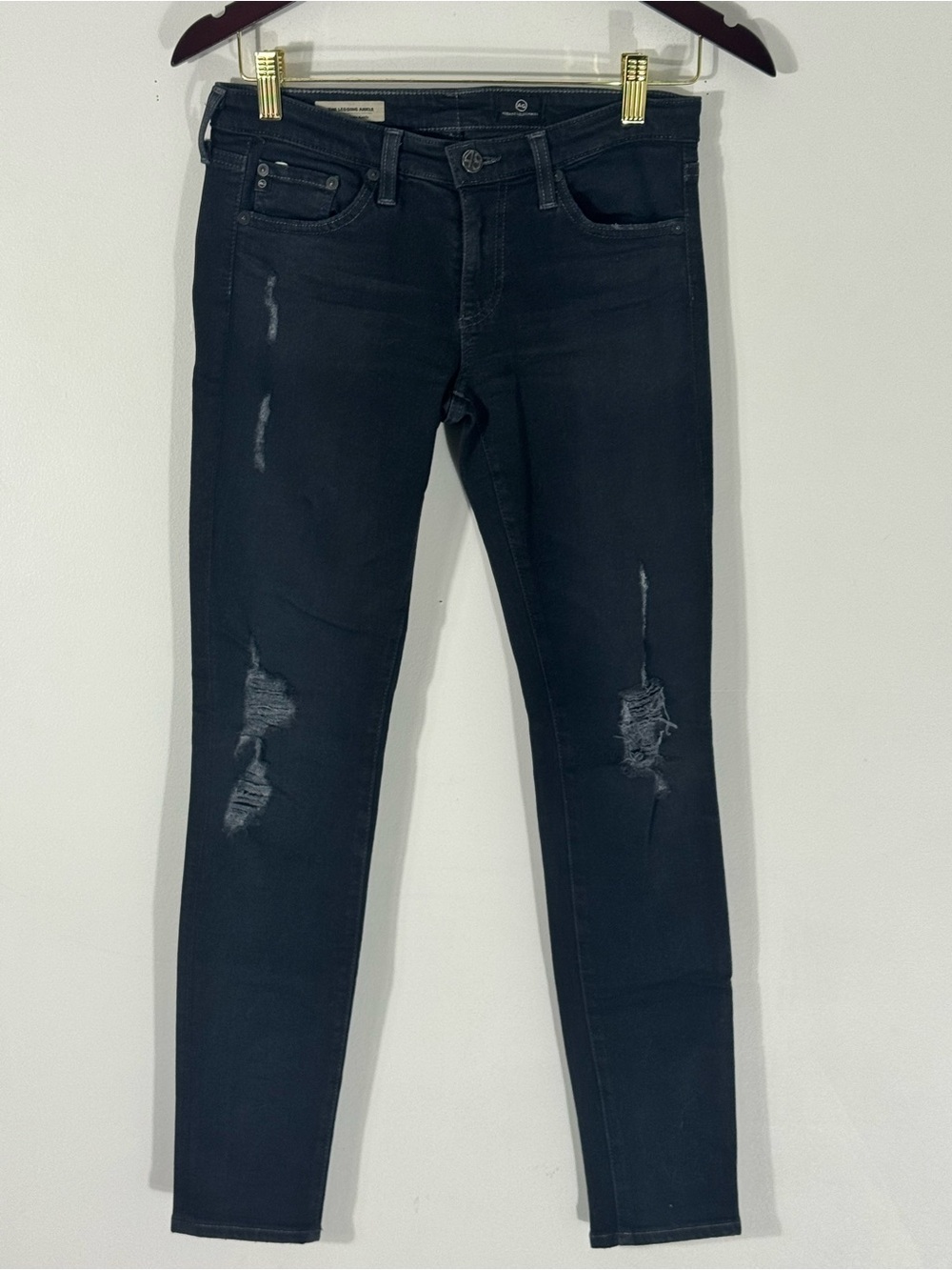 AG Adriano Goldschmied "The Legging Ankle" Super Skinny Jeans Black Size 26